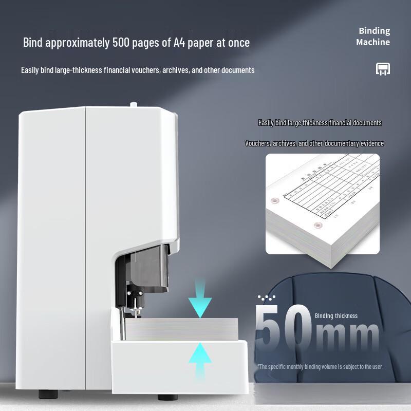Deli Automatic Financial Document Binding Machine CN plug (adapter included)