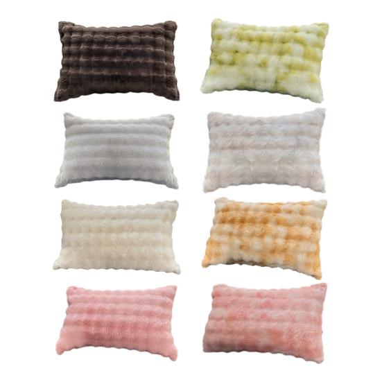 Pillow Cover Solid Color Design Plush Soft Pillow Case Autumn Winter Warm Comfortable Bedroom Pillowcase