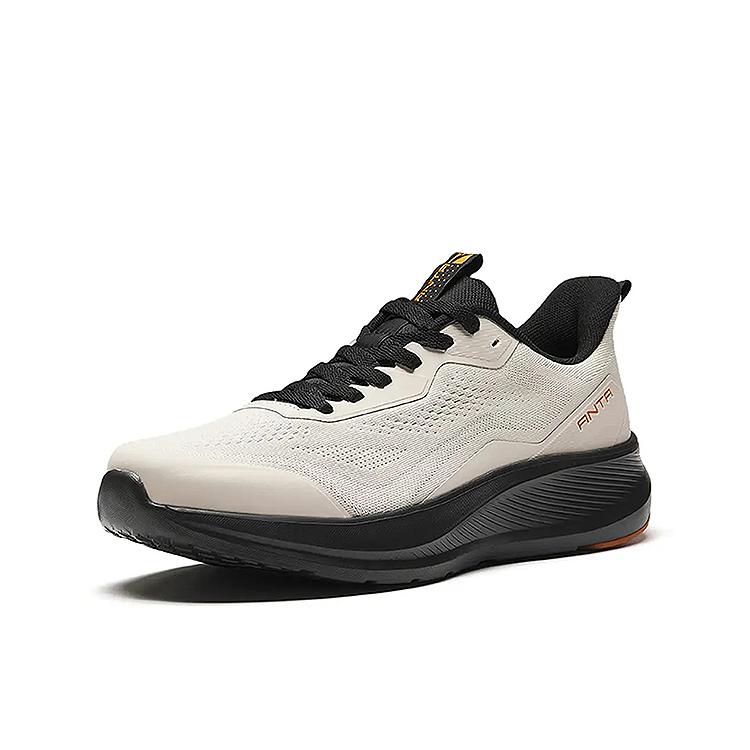 Anta Cushioning Slip Resistant Abrasion Resistant Low Top Running Shoes Men's Chalk 112617713-3