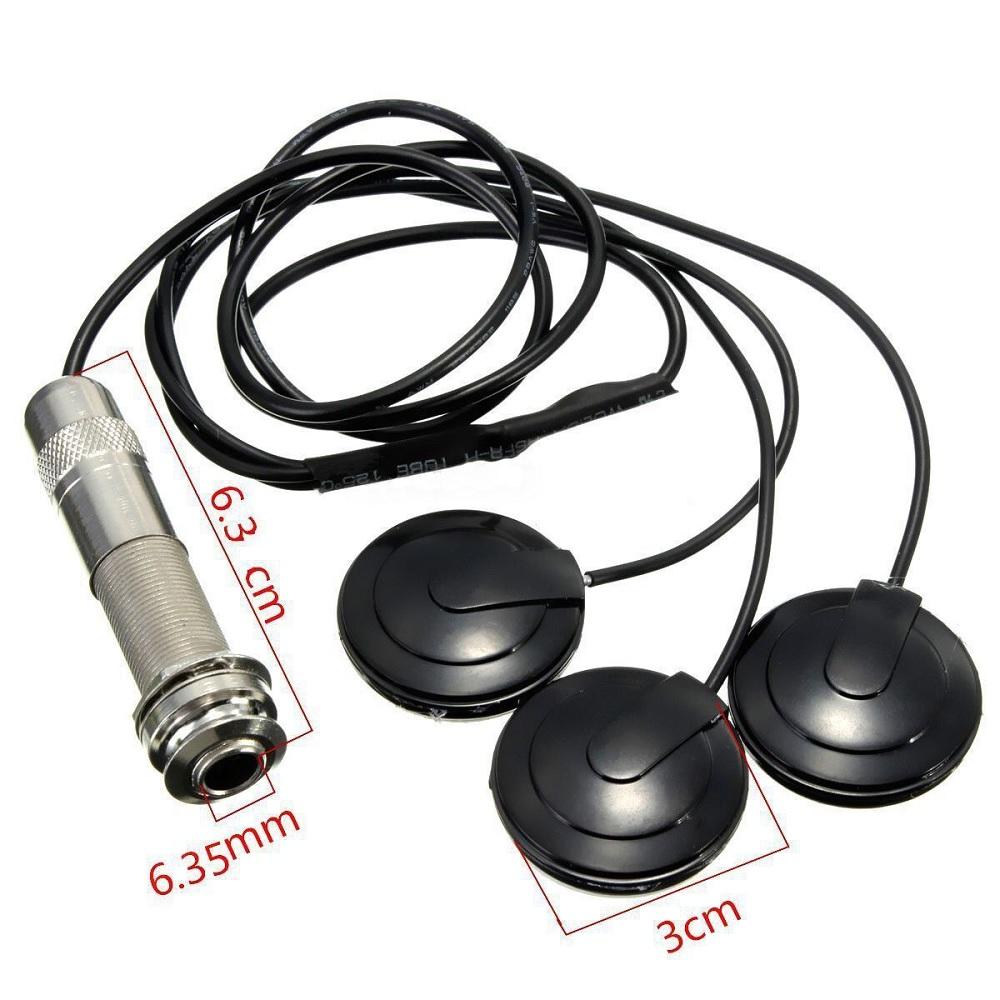 

New Pickup Piezo 3 Transducer 6.35mm For Acoustic Guitar Ukulele Mandolin Universal