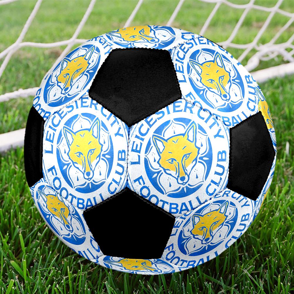 SIZE 5 Leicester City FC Soccer Ball Colorful All Ages Machine Stitched PVC Competition Ready Durable High-Bounce