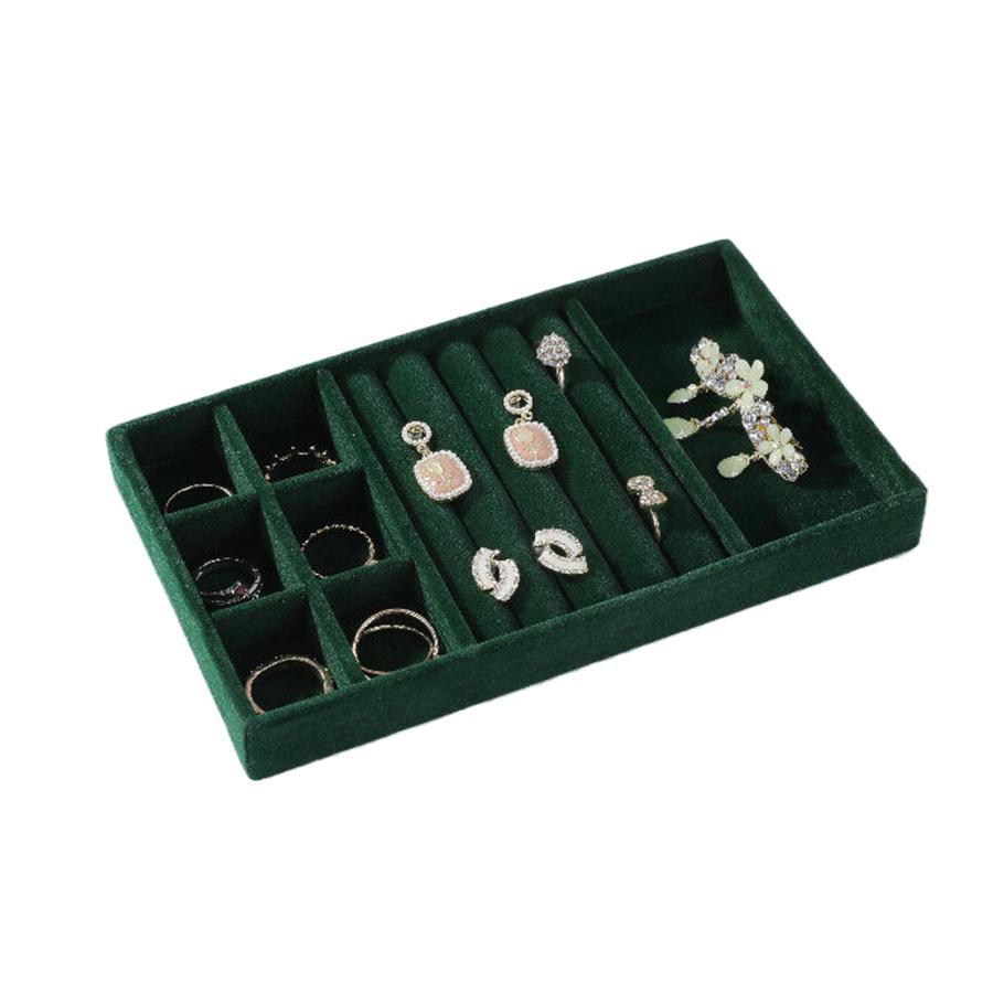 1PC, Flocking Jewelry Box Jewelry Tray, Color: Green