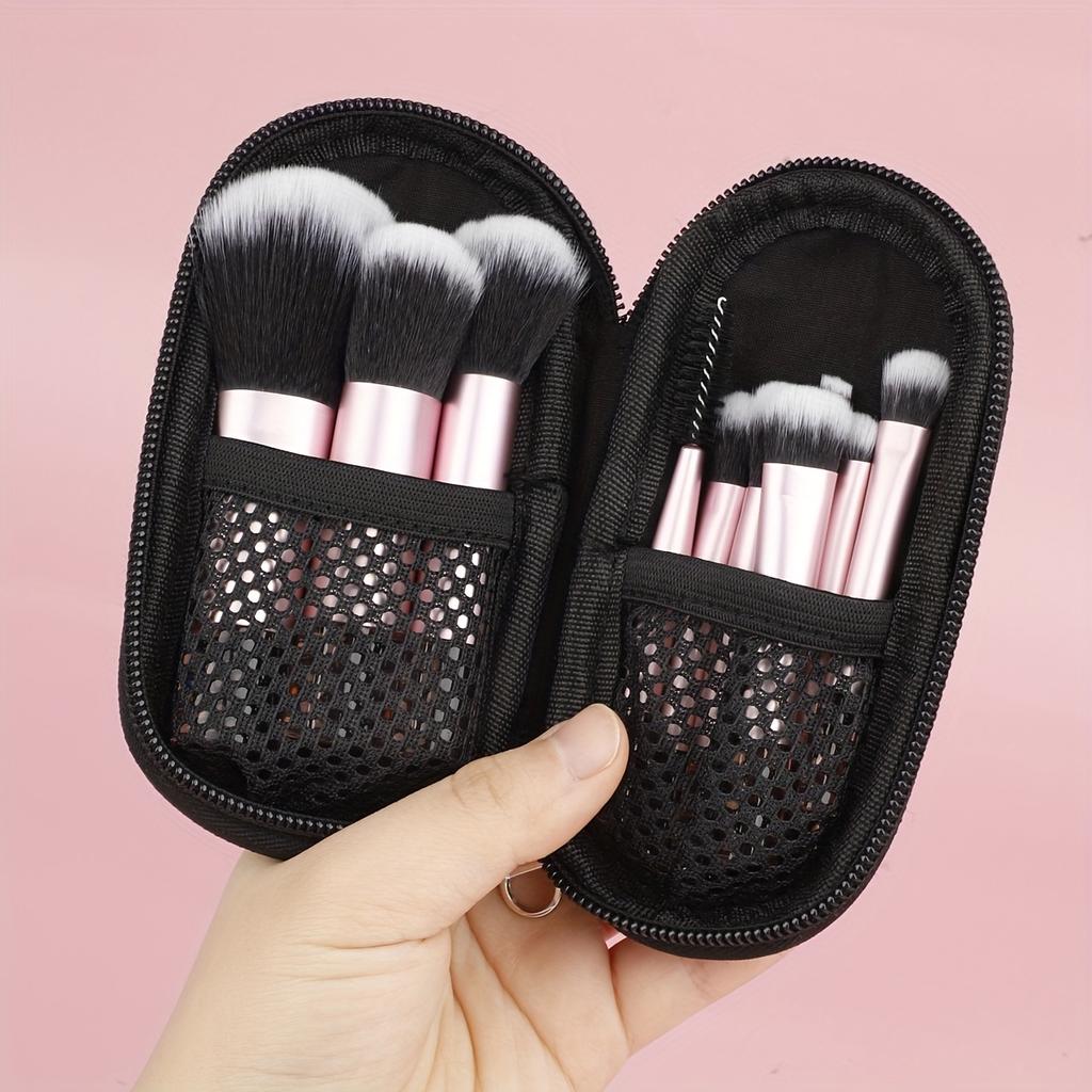 10Pcs Mini Makeup Brush Set with Storage Bag, Portable Travel Goods, Loose Powder Brush, Eyeshadow Brush, Concealer Brush Professional Makeup Brush