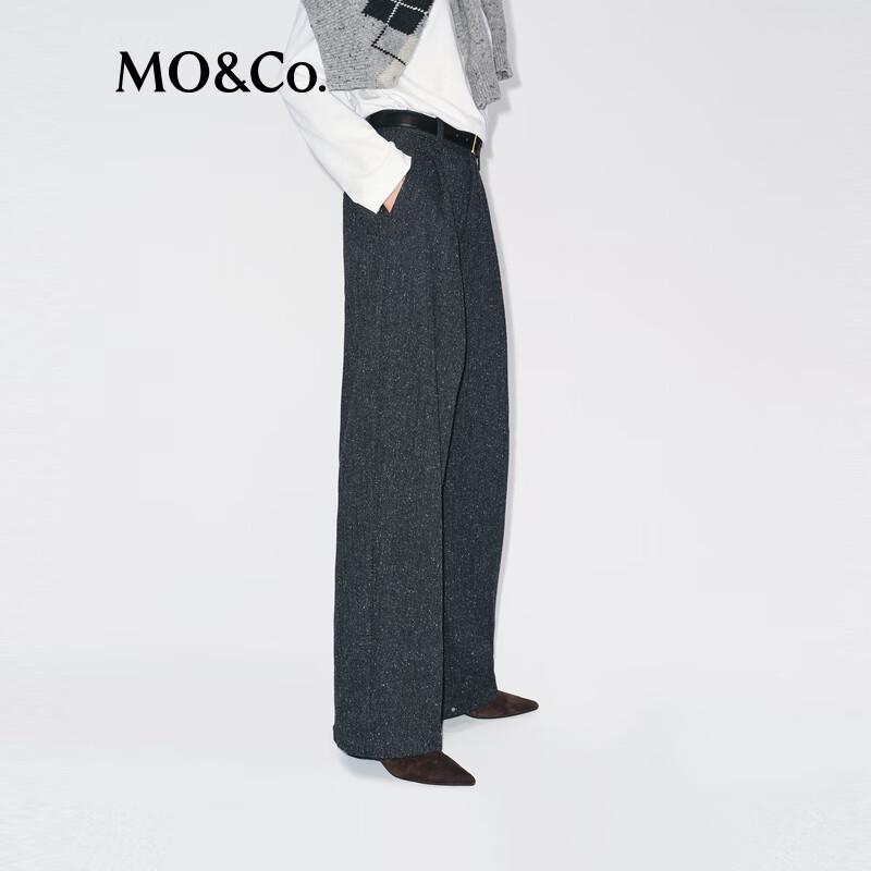 MO&Co. British Style Loose Fit Wool Blend Trousers