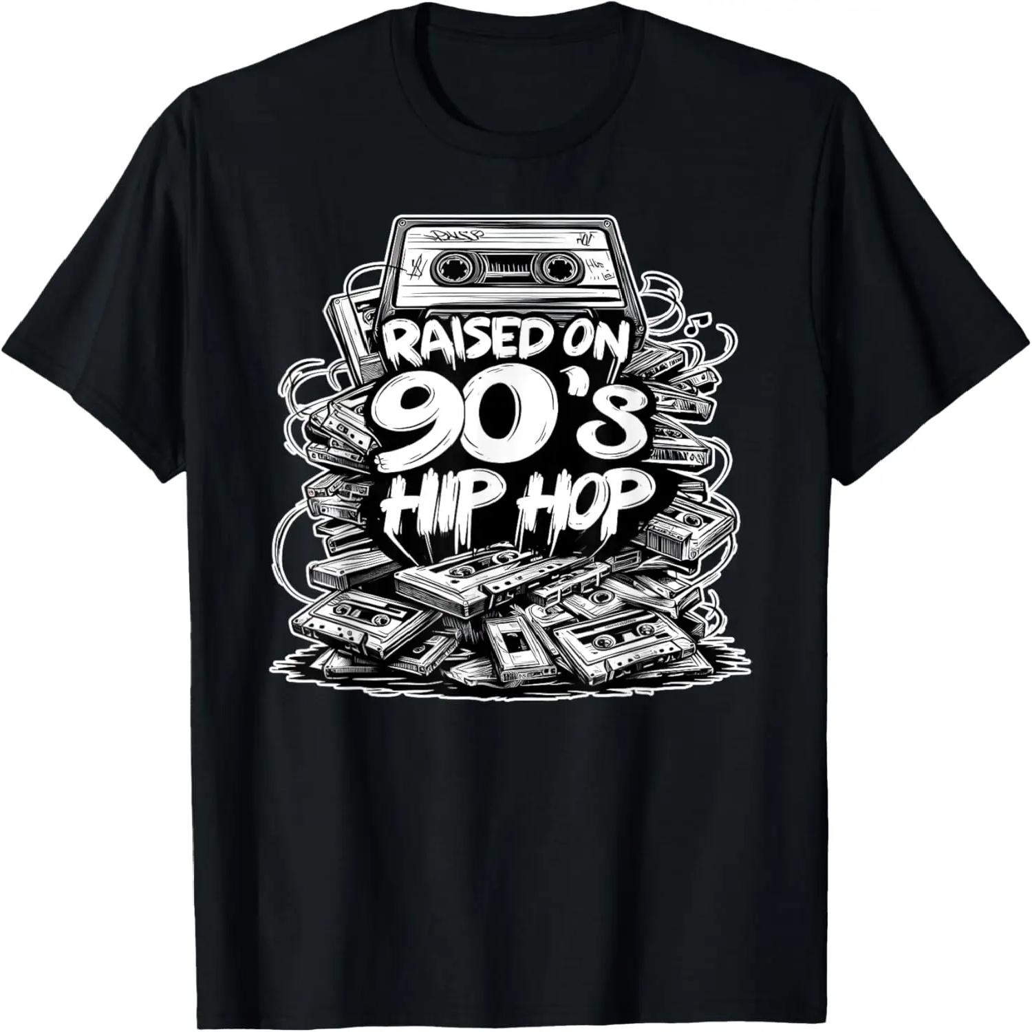 RAISED ON 90s HIP HOP Anniversary Cassette Tape Graffiti Rap T-Shirt XXXXL