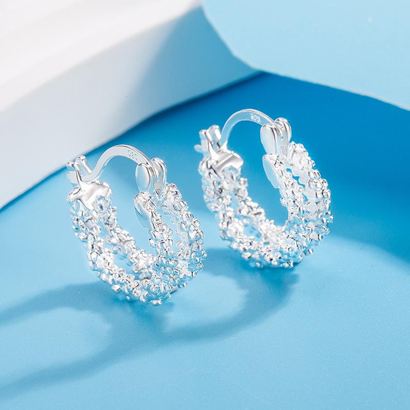 

New 925 Sterling Silver Simple Modeling Earrings Personalized Charm Women Earrings Birthday Gift for Friends Exquisite Jewelry платиновый