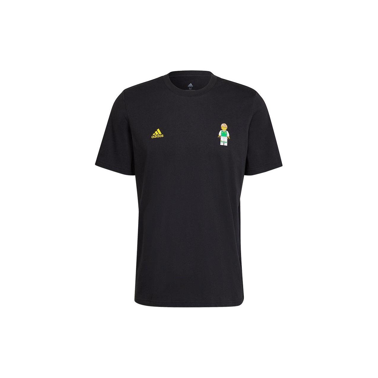 adidas Printing logo Round Neck Short Sleeve Black Men s HG1400 L