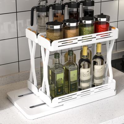 Pull-out Swivel Shelves Kitchen Spice Racks Cruet Storage Racks