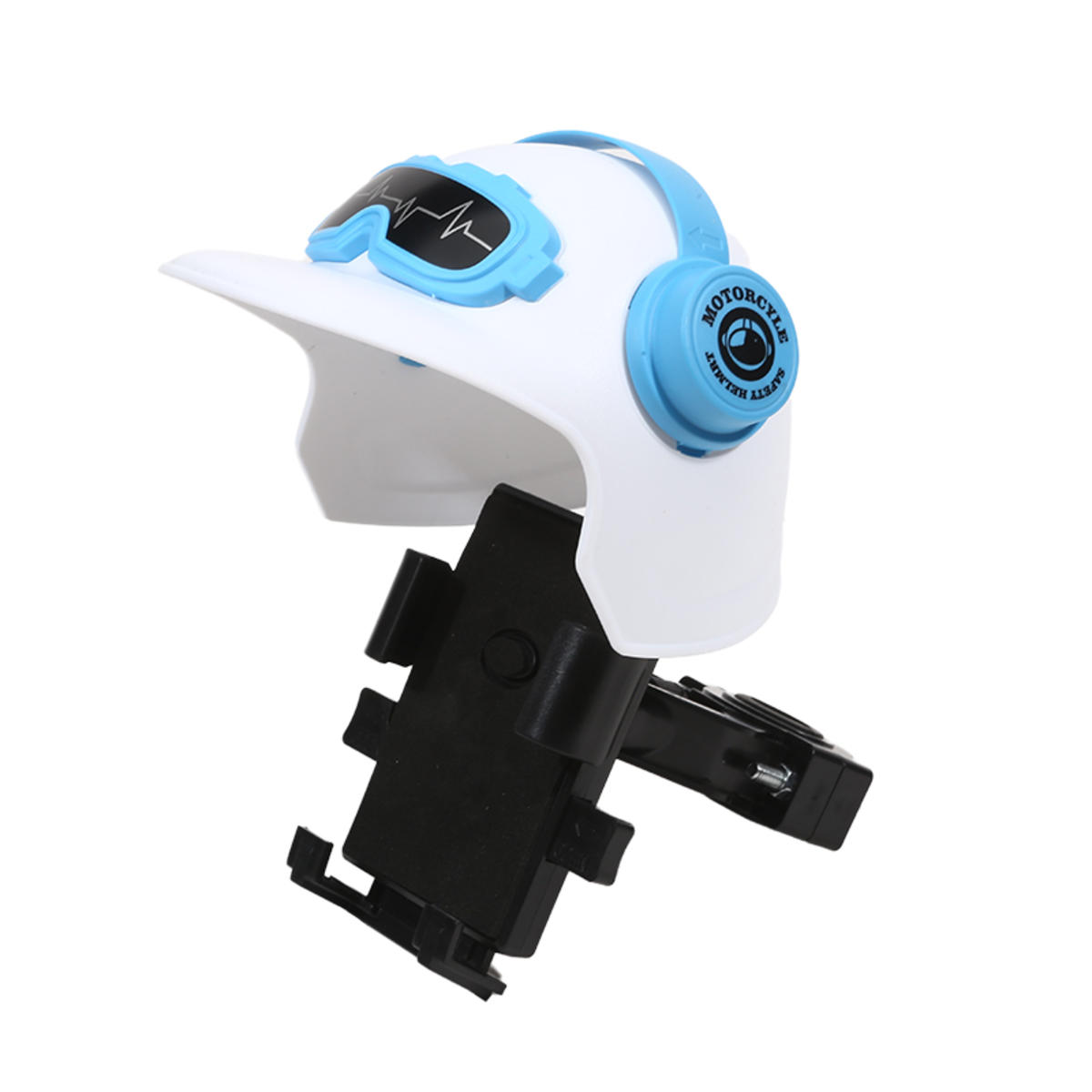 

Small Helmet Motorcycle Mobile Phone Holder Rider Electric Bicycle Navigation Phone Holder Waterproof Sunshade Phone Holders Handlebar style with helmet белый