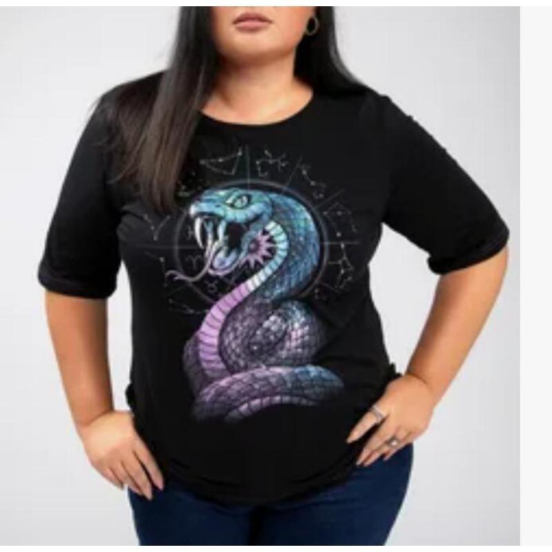 Fashion Men's 3D Print Snake T-Shirt Casual Short Sleeve Crew Round-Neck Tee Men's Clothing Outdoor T-Shirts Tops Summer