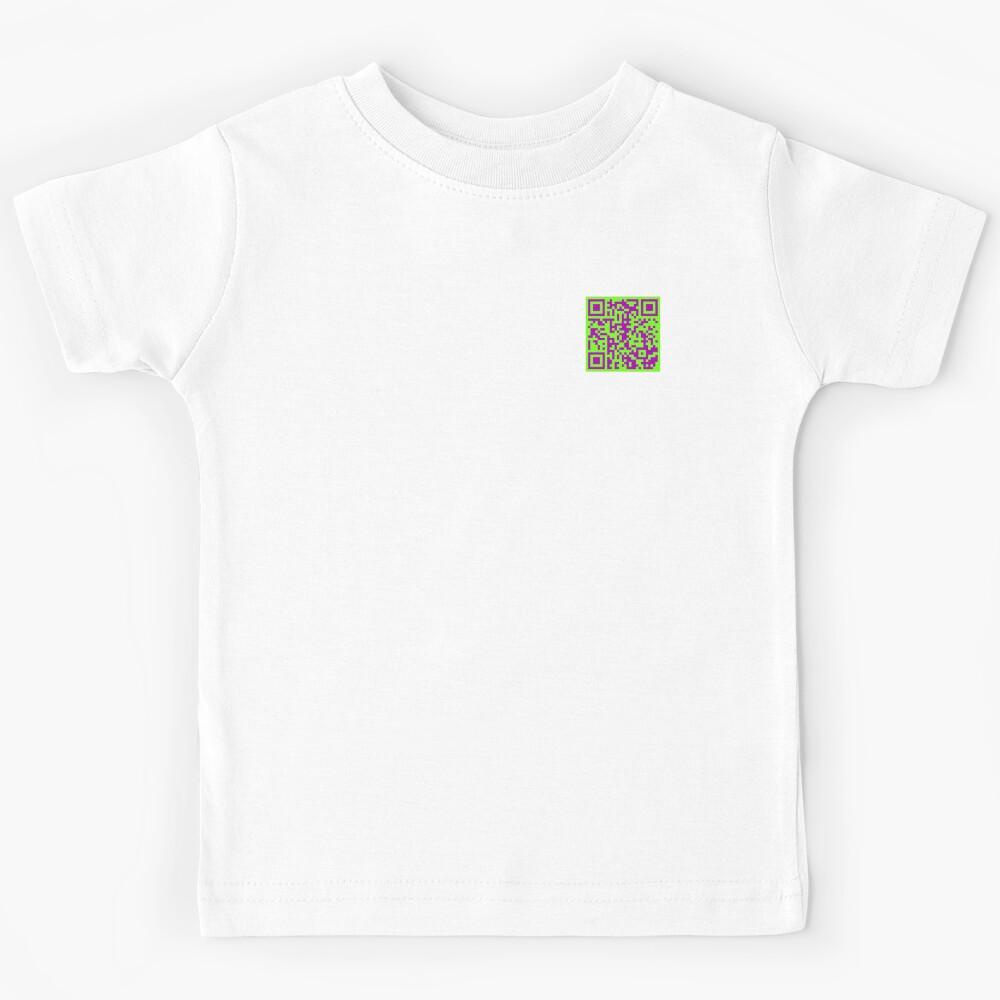 QR code for Never gonna give you up Kids T-Shirt 150