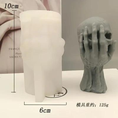 Handgefertigt Kreativ Handgehalten Schädel Silikonform Halloween DIY Schokoladenbonbonformen Backen Kuchen Dekor Werkzeug Kerzenform