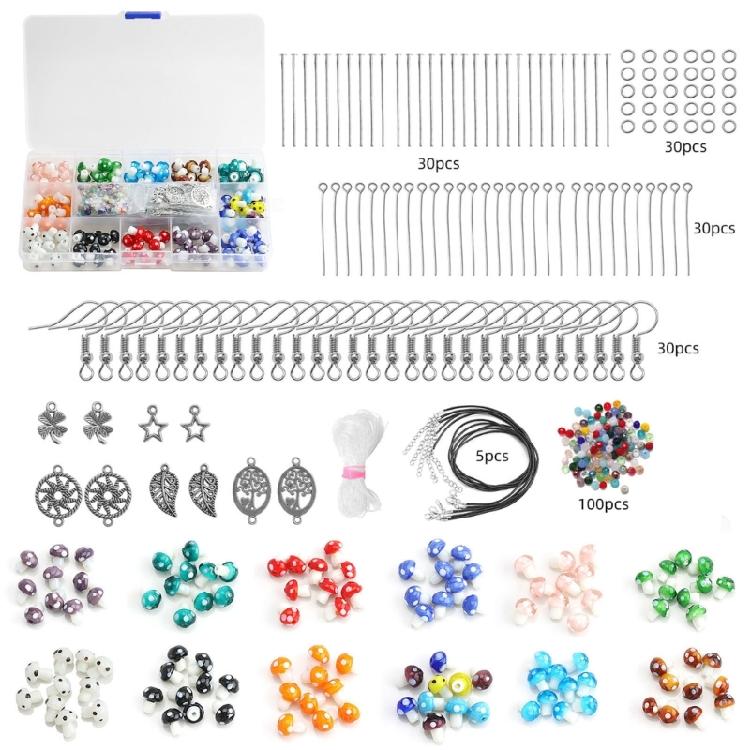 

120Pieces Mushroom Bead Strand Spacer Bead for Bracelet Necklace Jewelry Making 1
