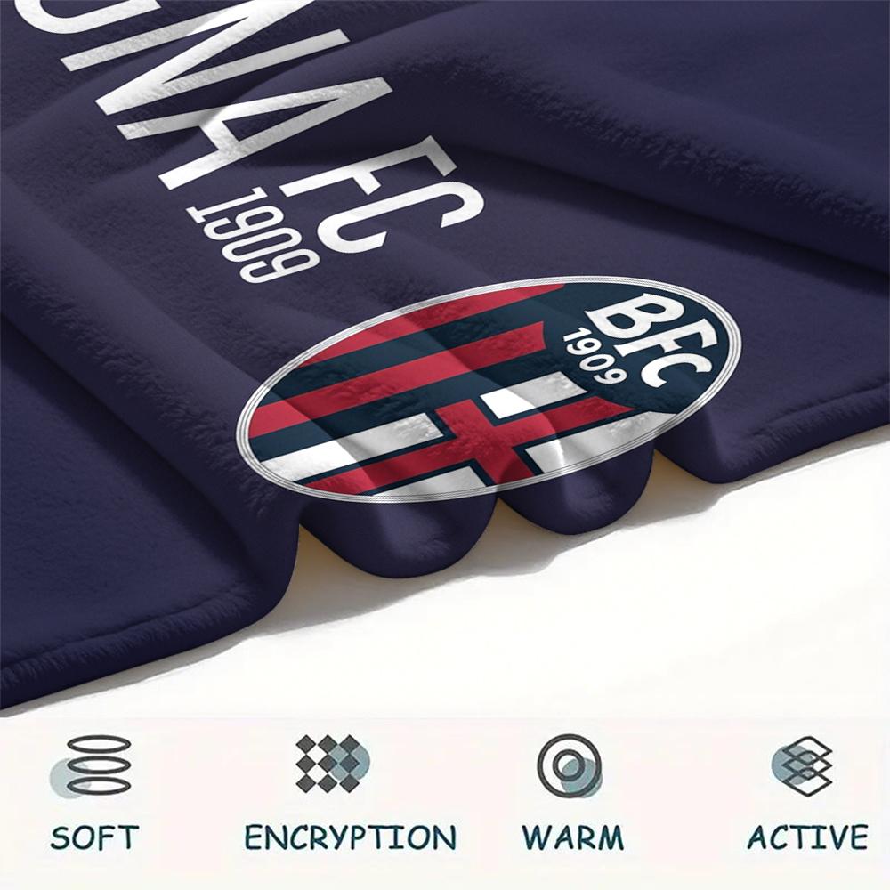 Bologna FC pattern Flannel Blanket, High quality Comfortable for All Seasons, Home Decor, Warmth and Comfort, Perfect for Gifts.