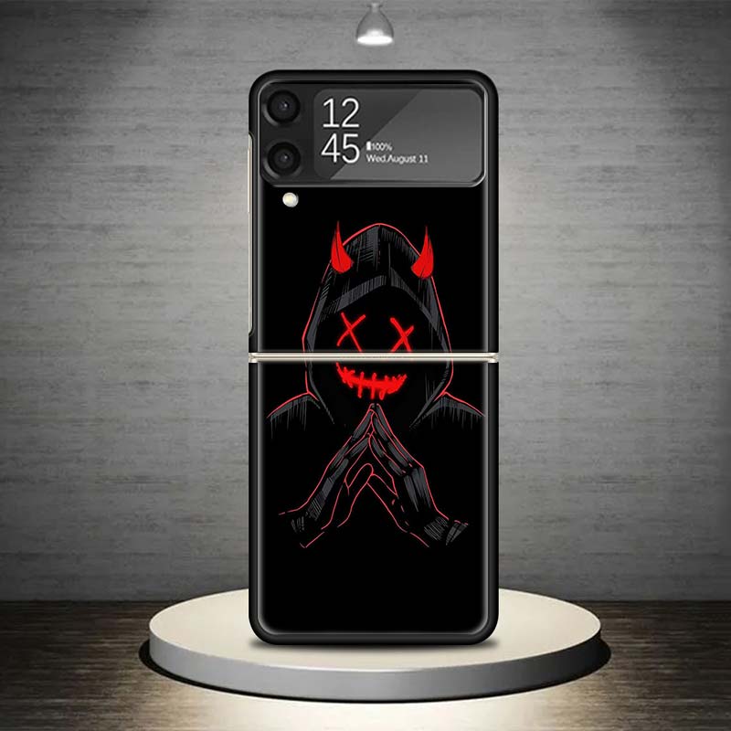 Devil Bad Boy Anime Phone Case For Samsung Galaxy Z Flip 7 6 5 4 3 5G Shockproof Cover Z Flip7 Flip6 ZFlip5 Flip3 Flip4 Luxury S