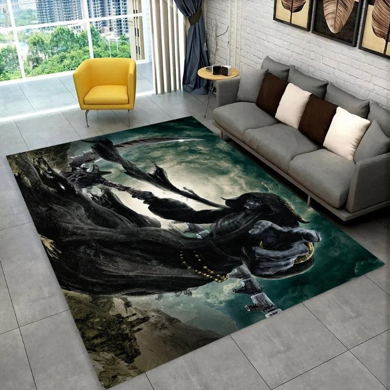 Grim Reaper Death Skull Gothic Area Rug,Carpet Rug for Home Living Room Bedroom Sofa Doormat Decor,kids Non-slip Floor Mat Gift