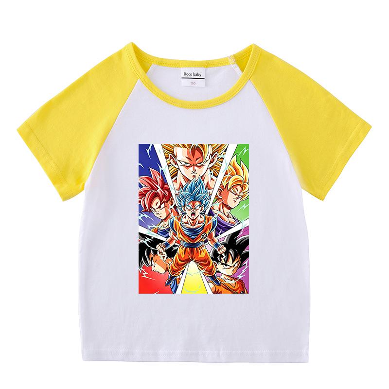 Kids' Summer Sports Two-Piece Set: Color Block T-Shirt & Shorts