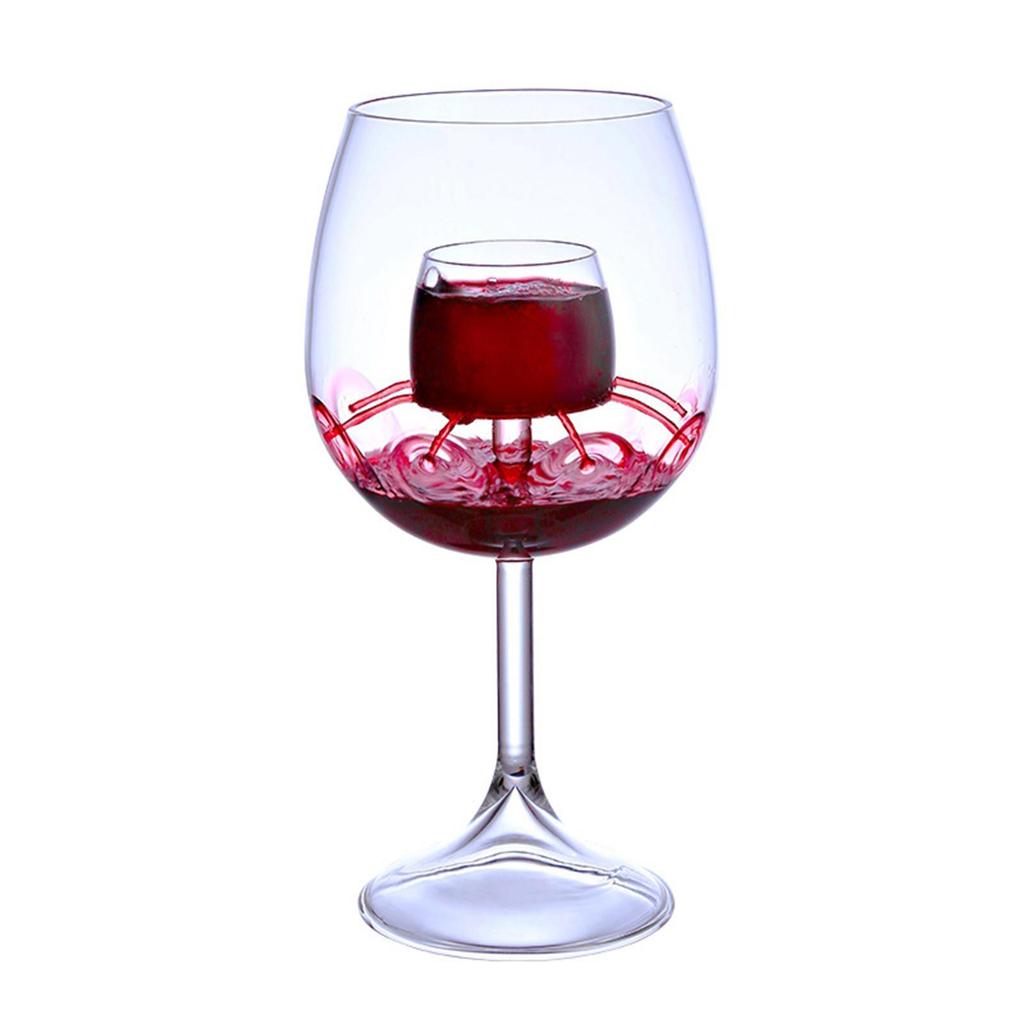 Aerating Red Wine Glass Gift with Built in Aerator Reusable, Sommelier Creative Glasses Set for