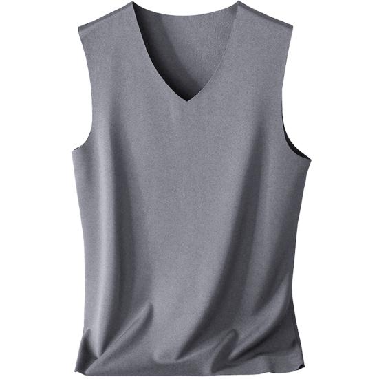 Мужской Женский Осенне-Зимний Однотонный Безрукавный Толстый Терможилет Базовая Майка M светло-серый