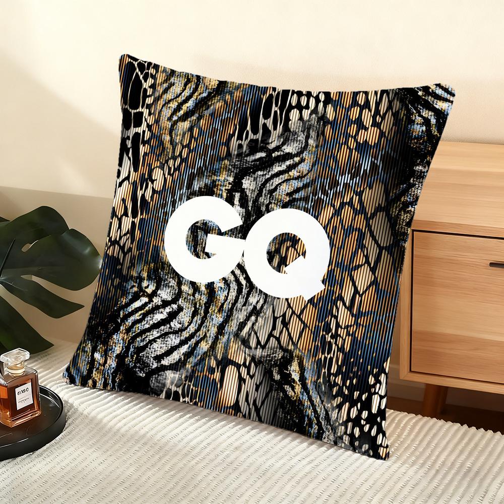 GQ Magazine Cushion Cover Silky Short Plush Home Sofa Cushion Cover - Invisible Zipper Home Decoration