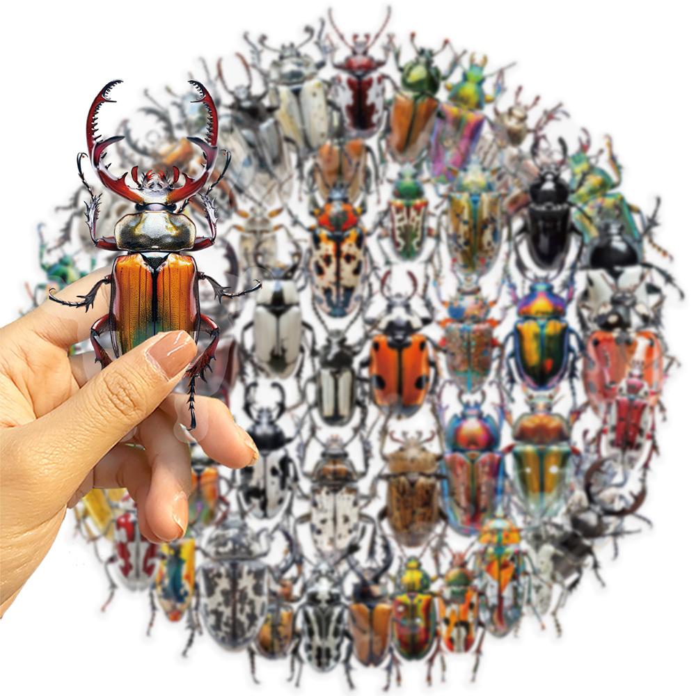 10/30/50pcs Transparent Insect Graffiti Stickers Realistic Beetle Decals DIY Laptop Journal Notebook Reward Cool Cartoon Sticker
