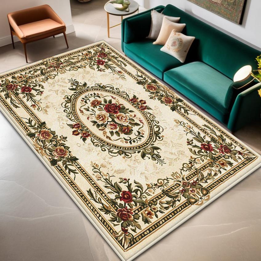 

Богемный ковер Гостиная Домашнее украшение Роскошный Противоскользящий Большой Ковер для комнаты Цветочный дизайн Легкая чистка Коврик для журнальных столиков Мягкий 120*160cm