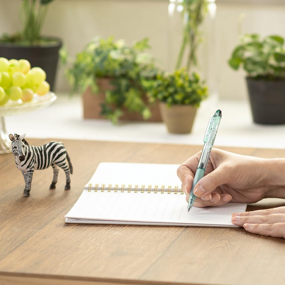 Zebra Jim Knock Ballpoint Pens with Water 10 Pens Oil-Based Biotube, 0.7mm, Clear, (B-BI-KRB-WC)