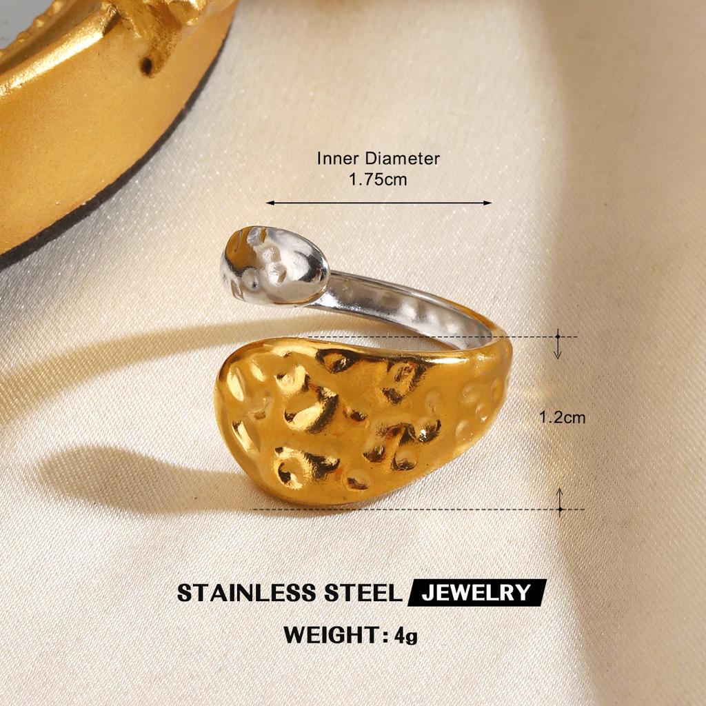 Vintage Gold Silver Color Flower Leaf Rings for Women Stainless Steel Irregular Chain Heart-Shaped Starfish Rings Jewelry Gifts