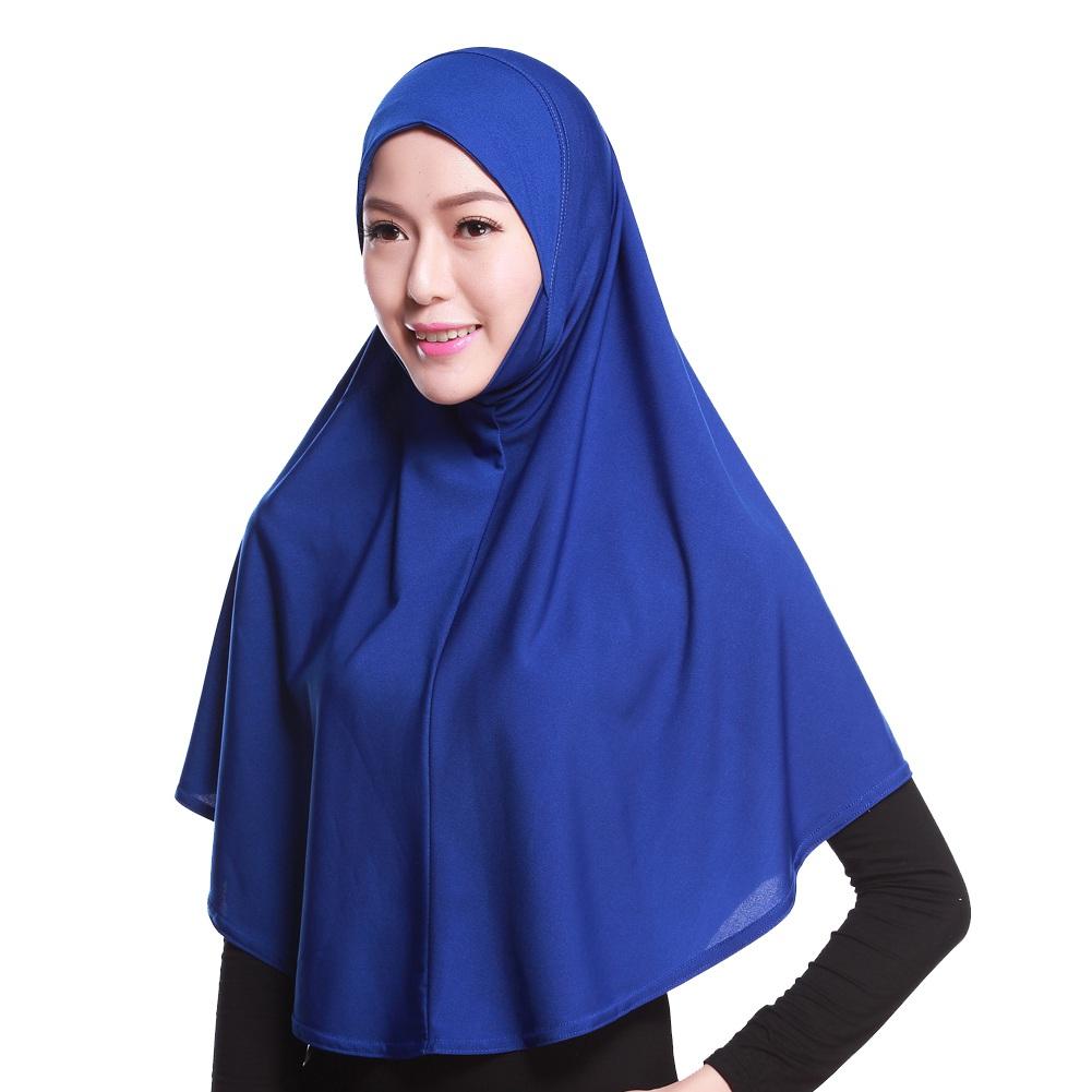 

Мусульманский хиджаб из смеси хлопка Amira, исламский однотонный мягкий шарф, длинные шали хиджаба на голову