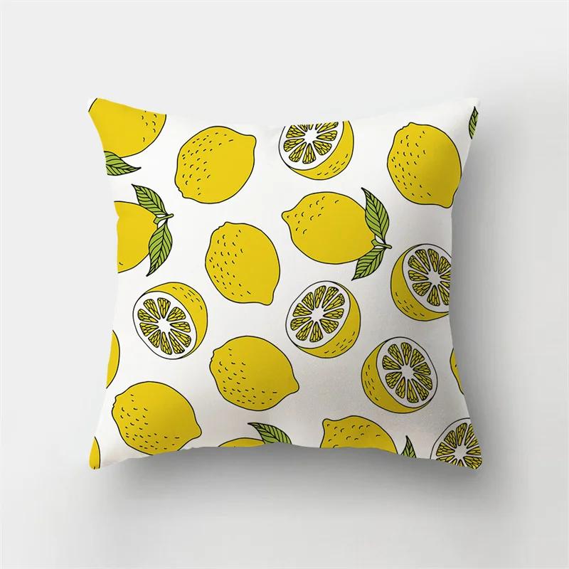 45x45cm Fashion Yellow Pillowcase Cartoon Sun Duck Animal Flower Plant Cushion Cover Sofa   Home Decoration