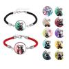1Pc Demon Slayer Tanjiro Inosuke Red Cord Bracelet, Anime Minimalist Couple Wristband