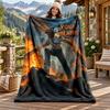 Chainsaw Man Custom Name Flannel Blanket Personalized Soft Warm Plush Throw Blanket Customized Gift for Family Friends