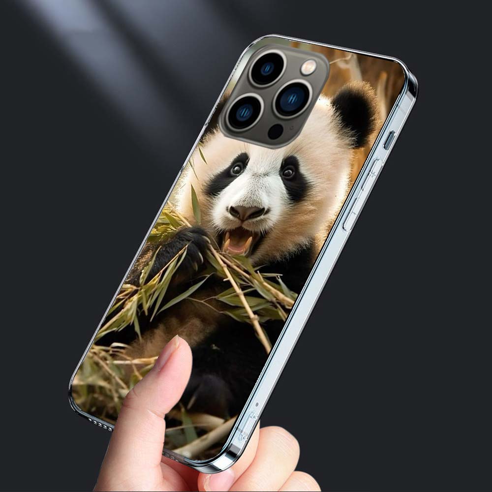 Panda Baby, Giant Panda Family Phone Case For Iphone 16E 15 Pro 14 Plus 17E 16 17 Pro Max Air 11 12 13 Mini Shockproof Capa C
