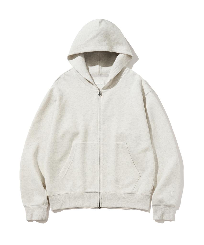 Butterfly Sportswear Original Embroidered Logo 2-Way Zip-Up Hoodie Oatmeal