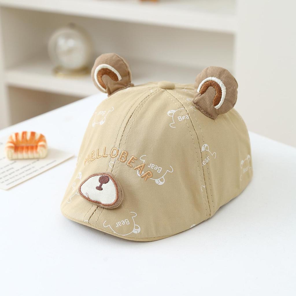 Chapeau de Soleil Bébé Ours Printemps/Été - Casquette Beret Mignonne Dessinée pour Bébés et Tout-Petits