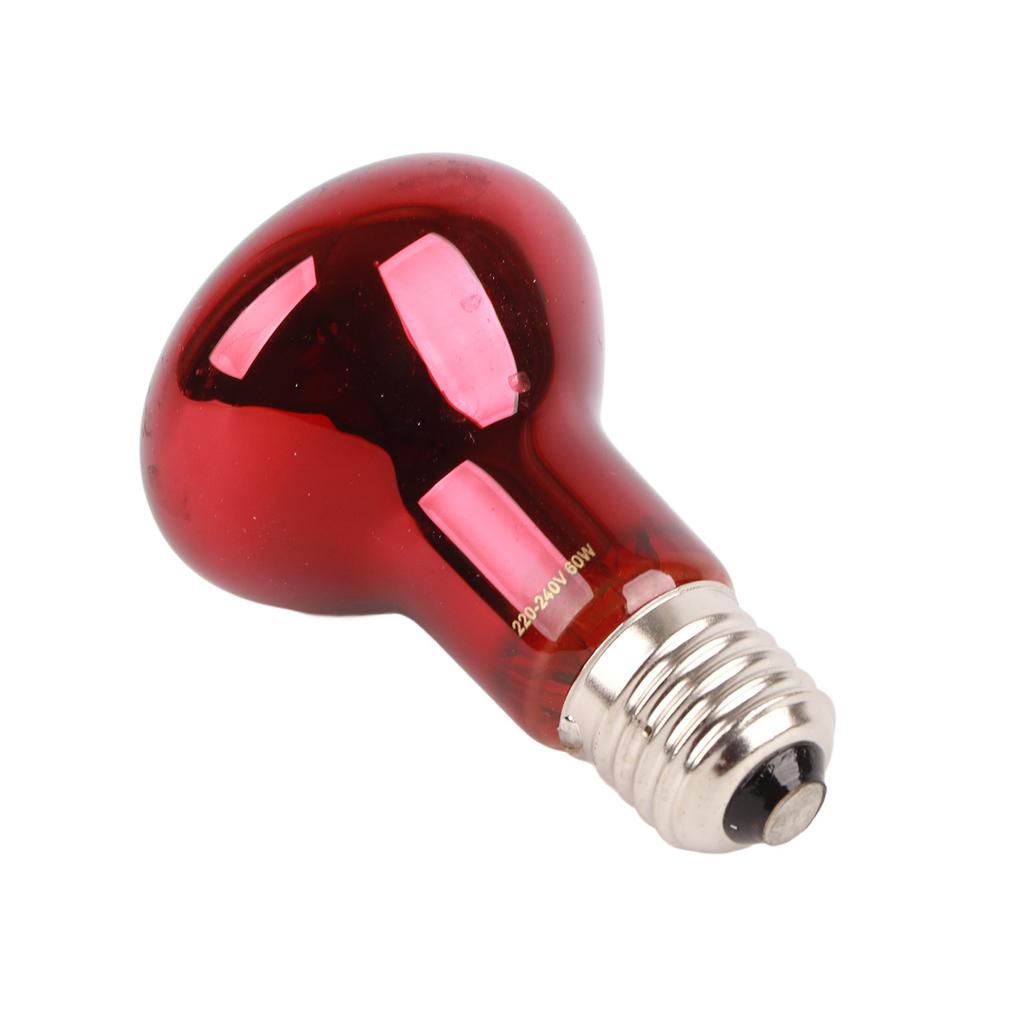 60W RS Infrared Reptile Heat Lamp Excellent 24 Hour Heat Source Red Heat Lamp Bulbs for Turtle Bearded Dragon Lizard