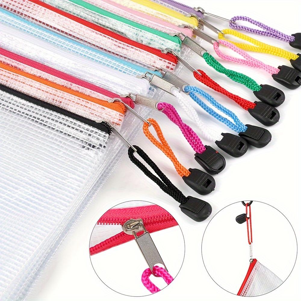 16pcs Clear Mesh Zipper Storage Bags- School, Travel, Home Organization, Zipper Pouch Bags, School Supplies, Travel Essentials