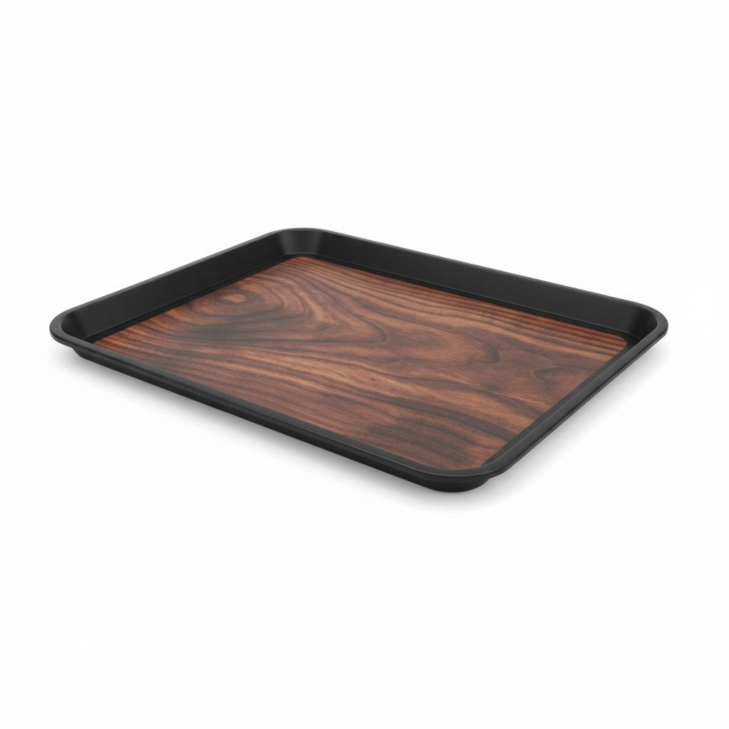 Carnival Waiter'S Tray Non-Slip Black Rectangle 45.5×35.5×2 Cm