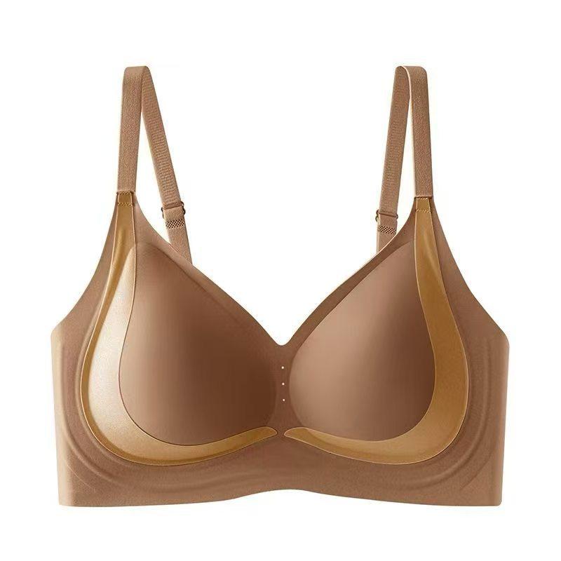 Traceless Cool Liquid Foundation Bra Without Steel Ring To Gather and Close Sub-breasts, Anti-sagging Thin Back Underwear