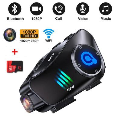 2 In 1 Motosiklet Kaskı Bluetooth Kulaklık Kablosuz WiFi Motosiklet Dashcam 1080 P HD Kamera Handsfree Çağrı Müzik Kulaklık Motos Su Geçirmez DVR