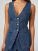 2025 Women's Fashion Sleeveless High-Waisted Denim Shorts Set