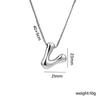 Charming Chubby Brass Polished 26-Letter Silver Pendant Necklace for Women