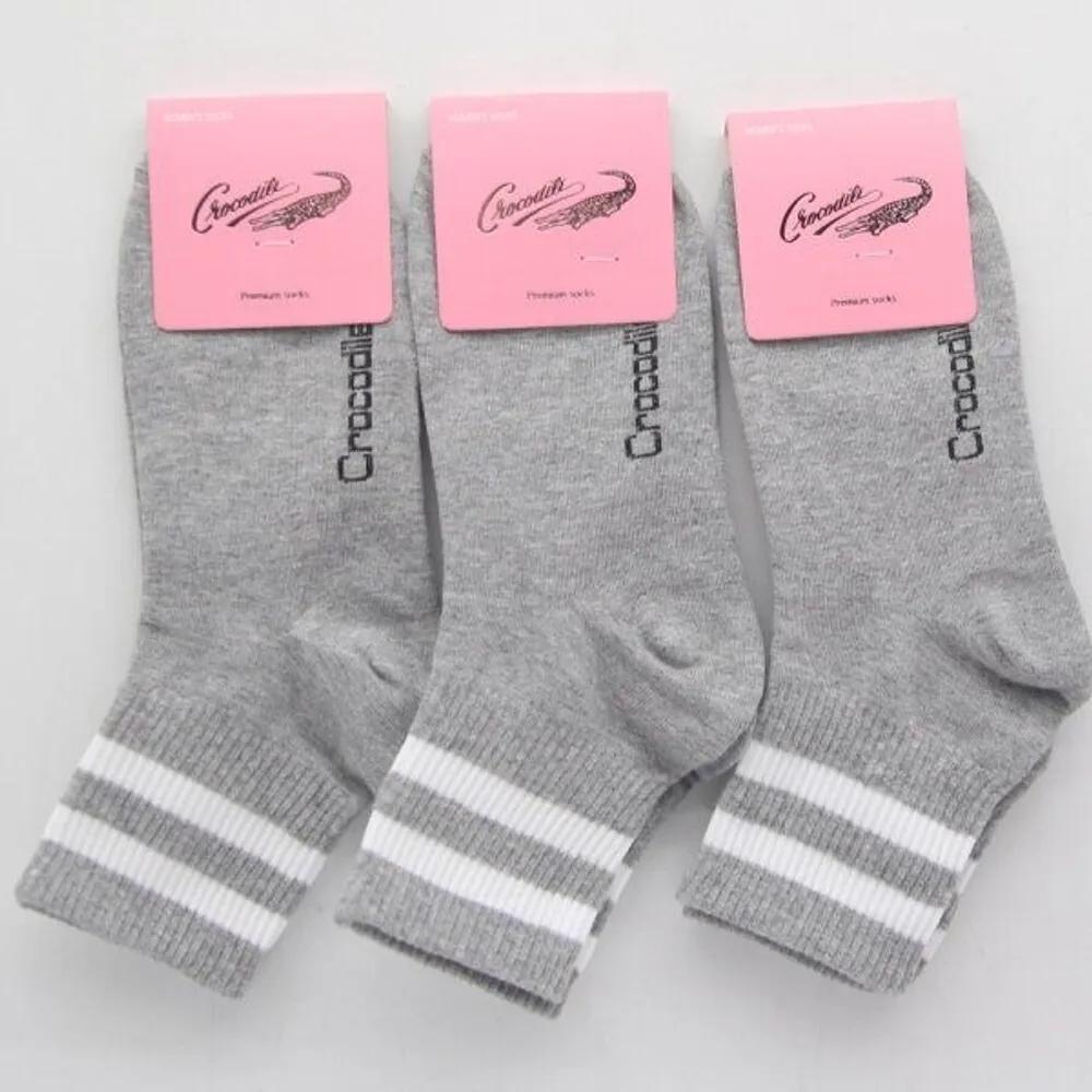 Women s Mid-calf Socks Gray Crocodile 3-Pair Set 3 pairs of gray