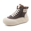 G3509 Winter Platform Women's Shoes Color Matching High-top Warm and Velvet Heightening Simple Student Cotton Shoes Versatile
