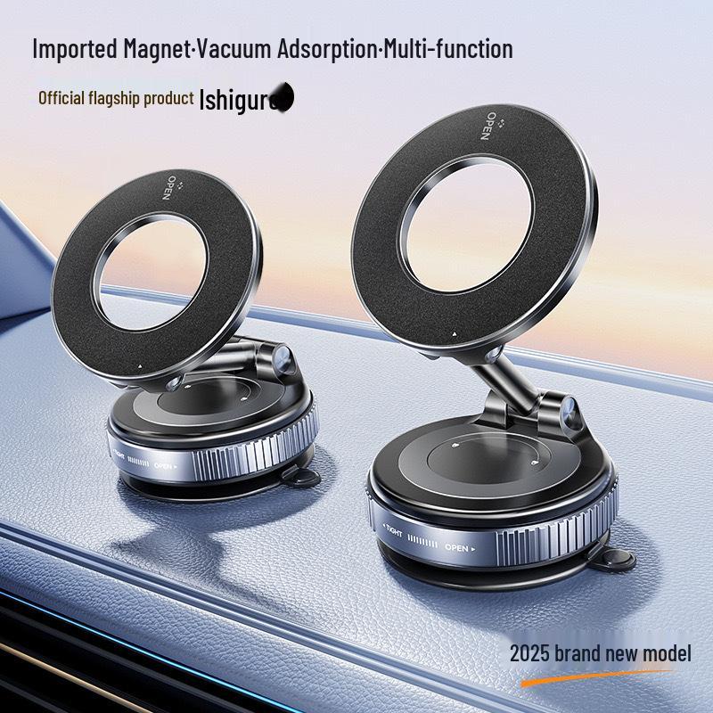 Foldable Magnetic Car Phone Holder with Vacuum Suction