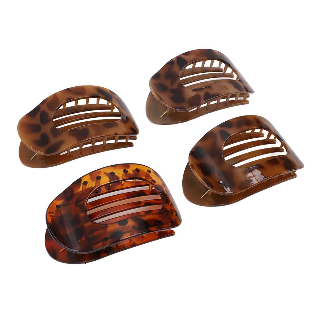 4Pcs Flat Hair Clips for Thin Thick Hair Women Girls Plastic Curved Round Lay Down Claw Clip