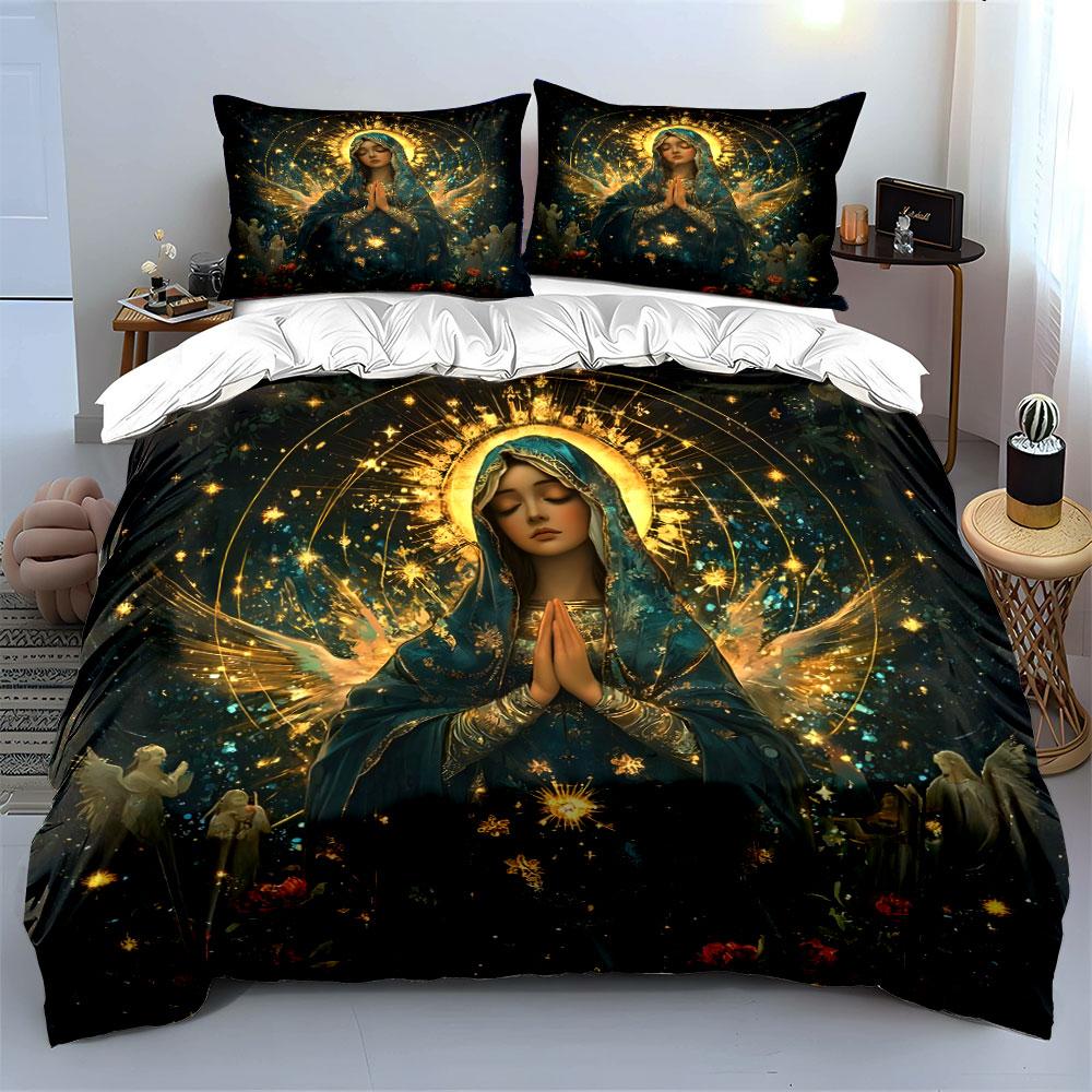 Spiritual Serenity Decorative Set  Kid'S And Adults' Bedroom Decor, Exquisite Three-Piece Bedding Set Gift