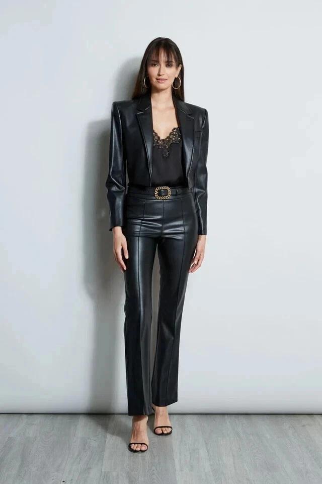Handmade Women's Black Cropped Genuine Blazer Lambskin Pure Soft Leather Casual Formal