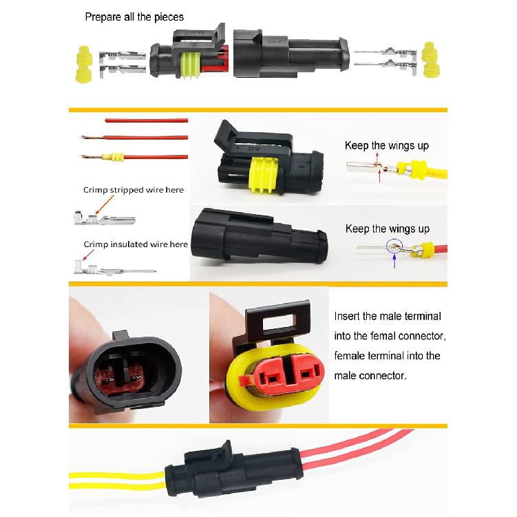 352Pcs Waterproof Car Electrical Connector Terminals Automotive Electrical Wire Connector Plug Kit 1/2/3/4 Pin Connectors Male And Female
