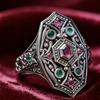 Vintage Gothic Skull Rose Ring For Men WoVintage Gothic Skull Rose Ring For Men Women Hip Hop Biker Finger Ring Halloween Birthd